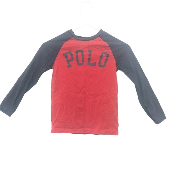 Polo Ralph Lauren Other - Polo Ralph Lauren Red Navy Raglan Shirt Youth‎ XL 18/20 Long Sleeve Logo Tee